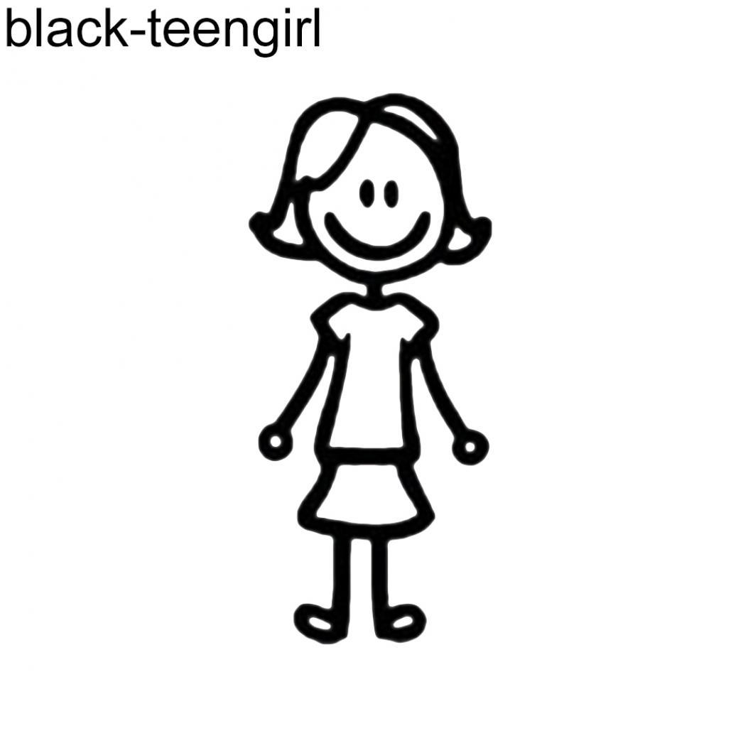 

Забавная фигурка члена семьи, собака, кошка, декор автомобиля, наклейка, наклейка для окна, двери