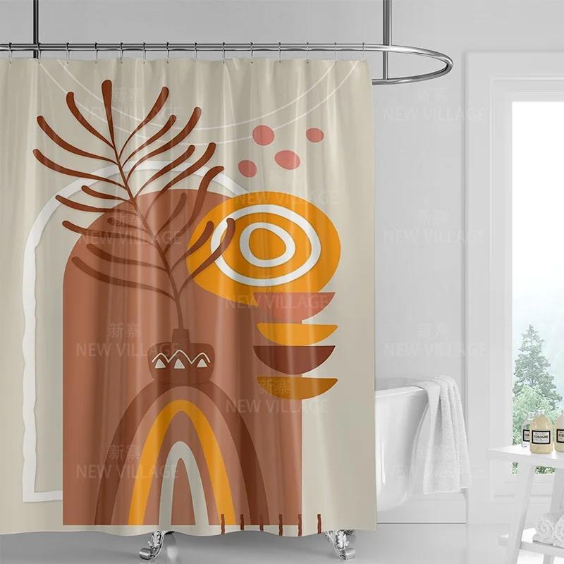 Abstrakcyjna Zasłona Prysznicowa z Graffiti Można Prać w Pralce Odporna na Wycieranie Nordycka Dekoracyjna Zasłona Prysznicowa do Rodzinnej Łazienki 180x200