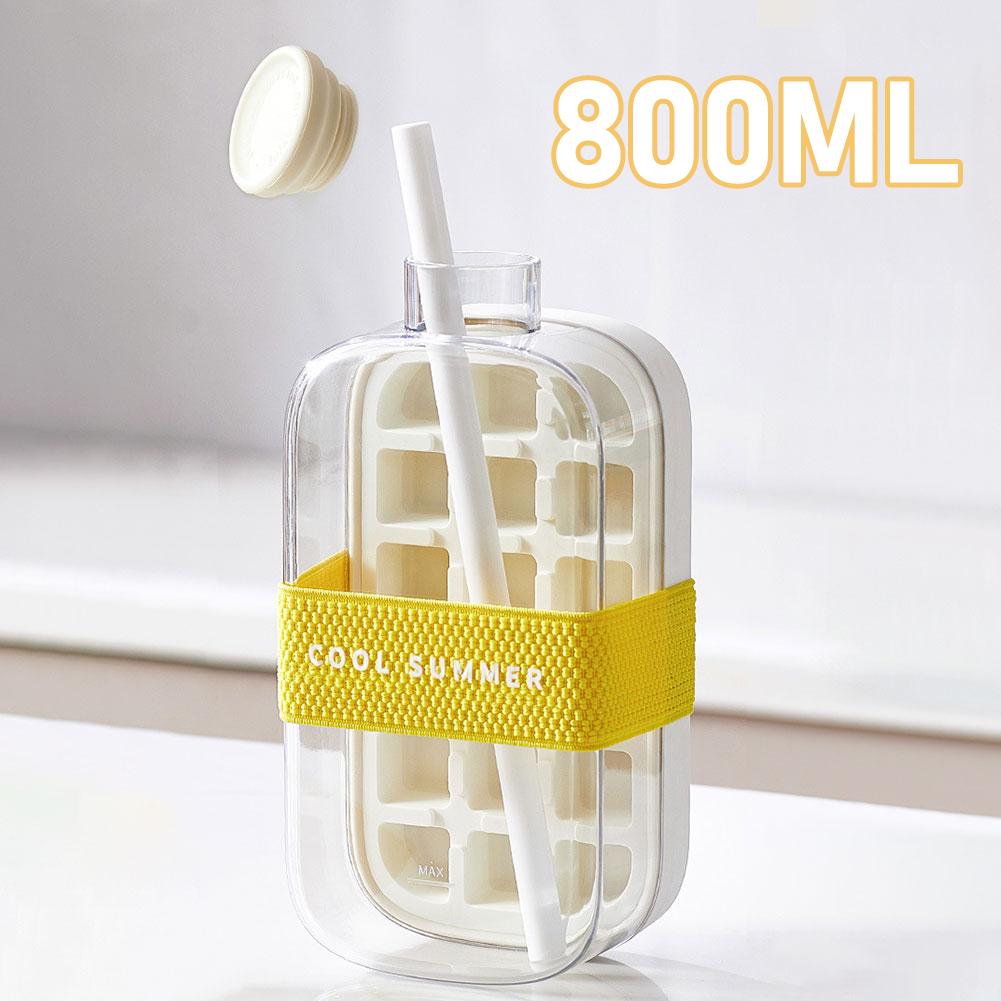 500/800ml Ice Cube Bottle Zero-contact Pressing Mould Ice-maker Silicone Freezer Ice Trays Water Bottle Ice Cube Maker