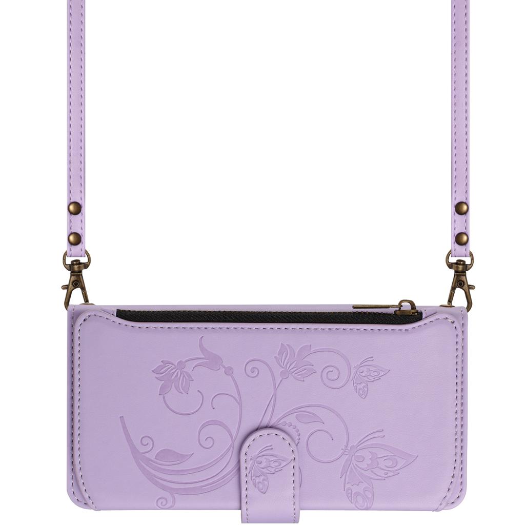 Crossbody Butterfly Flower Flip Leather Wallet Phone Case For Samsung Galaxy S25 Ultra S24 Plus S23 A06 A16 A26 A36 A56 A55 5G