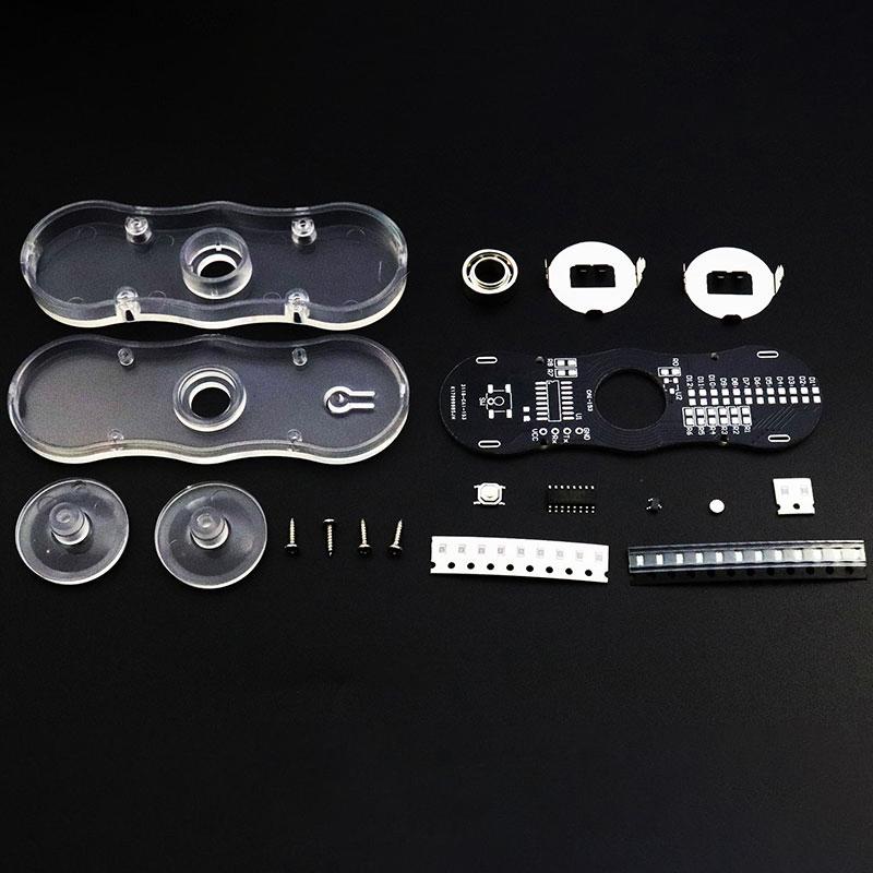 DIY LED Fidget Top Assembly Finger Flashing Rotate Soldering Gyros Practice Solder Colour Light DIY Electronic Kit Speaker DIY
