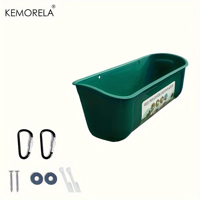 KEMORELA 1pc Large Hanging Chicken Feeder - Mess-Free Design for Farm Poultry Ducks Geese - Durable Fence-Mounted Spacious Basin