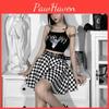 Spódnica Wysokim Stanem Gotycka Kratka Punk Harajuku Streetwear Koreańska Moda Plisowana Czarna Spódnica Y2k Dark Academia Mini Spódnica