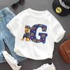 PAW Patrol Child Short Sleeve T-shirt Cartoon Chase A-Z Print Cotton Tees Girls Summer Casual Round Neck Tops Kids Birthday Gift