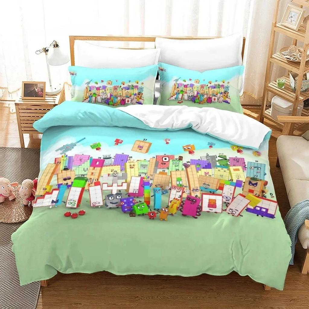 Fashion 3D Print Cartoon Number-Blocks Bedding Set Double Twin King Duvet Cover Comforter Pillowcase Boys Girls Adults Bedroom