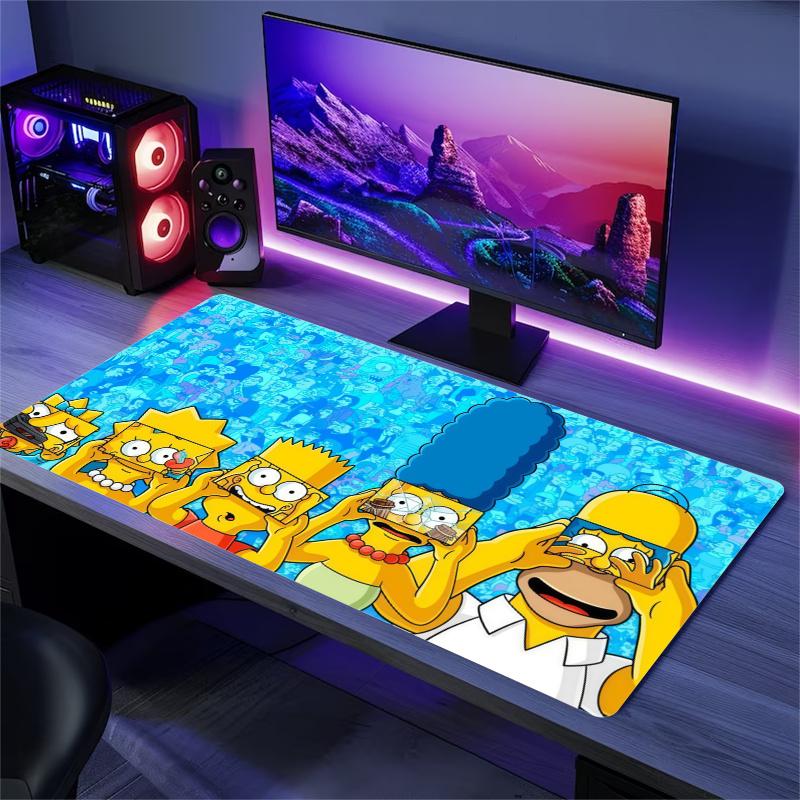 The Simpsons Cartoon Color Mouse Pad Large Gaming Table Cushion Non-slip Laptop Tablet Big Mousepad XXL Mat Mini PC Playmat With Lock edge
