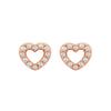 Korean Style 18K Diamond Heart Earrings with 3A Zircon - Versatile, Fashionable, and Simple Design