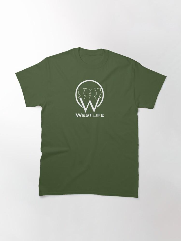 Westlife Westlife Outline Logo Graphic Shirt | Minimal Retro Boyband Fan Design Classic T-Shirt