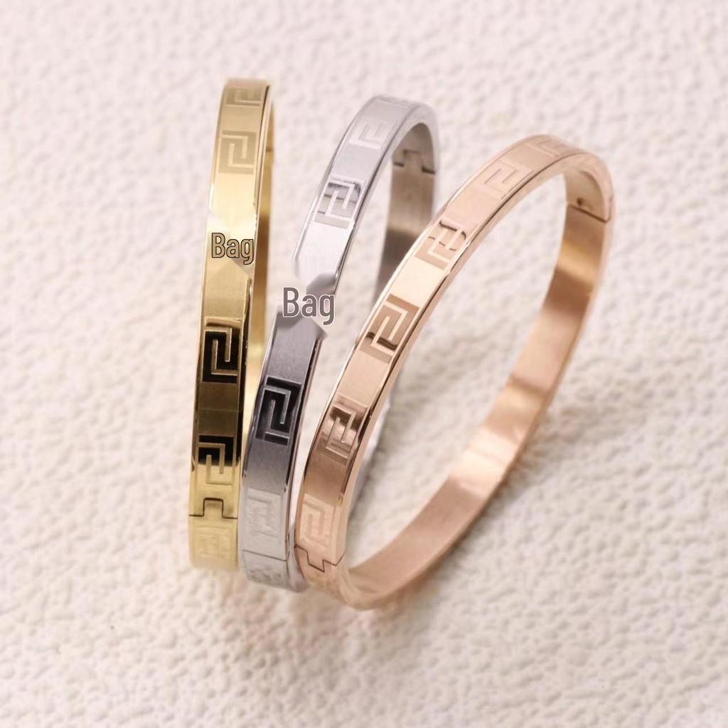 Light Luxury Titanium Steel Chinese Style Bracelet – Trendy, Fade-Resistant, Versatile Women's Bangle