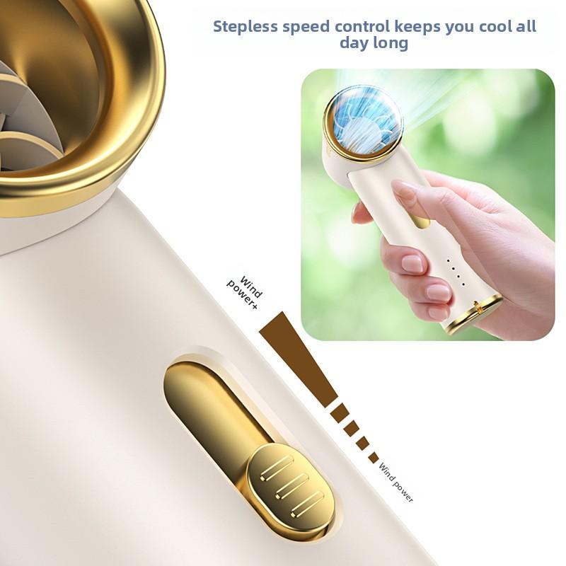 High-speed Hand-held Mini Fan with Adjustable Speed Turbo Wheel Luxury Color-matched Pocket Electric Fan
