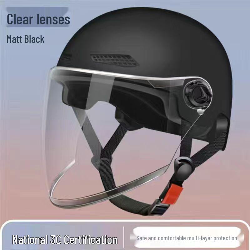 Four Seasons Lightweight Breathable Sun Protection Helmet for Electric Scooters, Motorcycles, and Bicycles - Unisex Summer Classic Half Helmet.