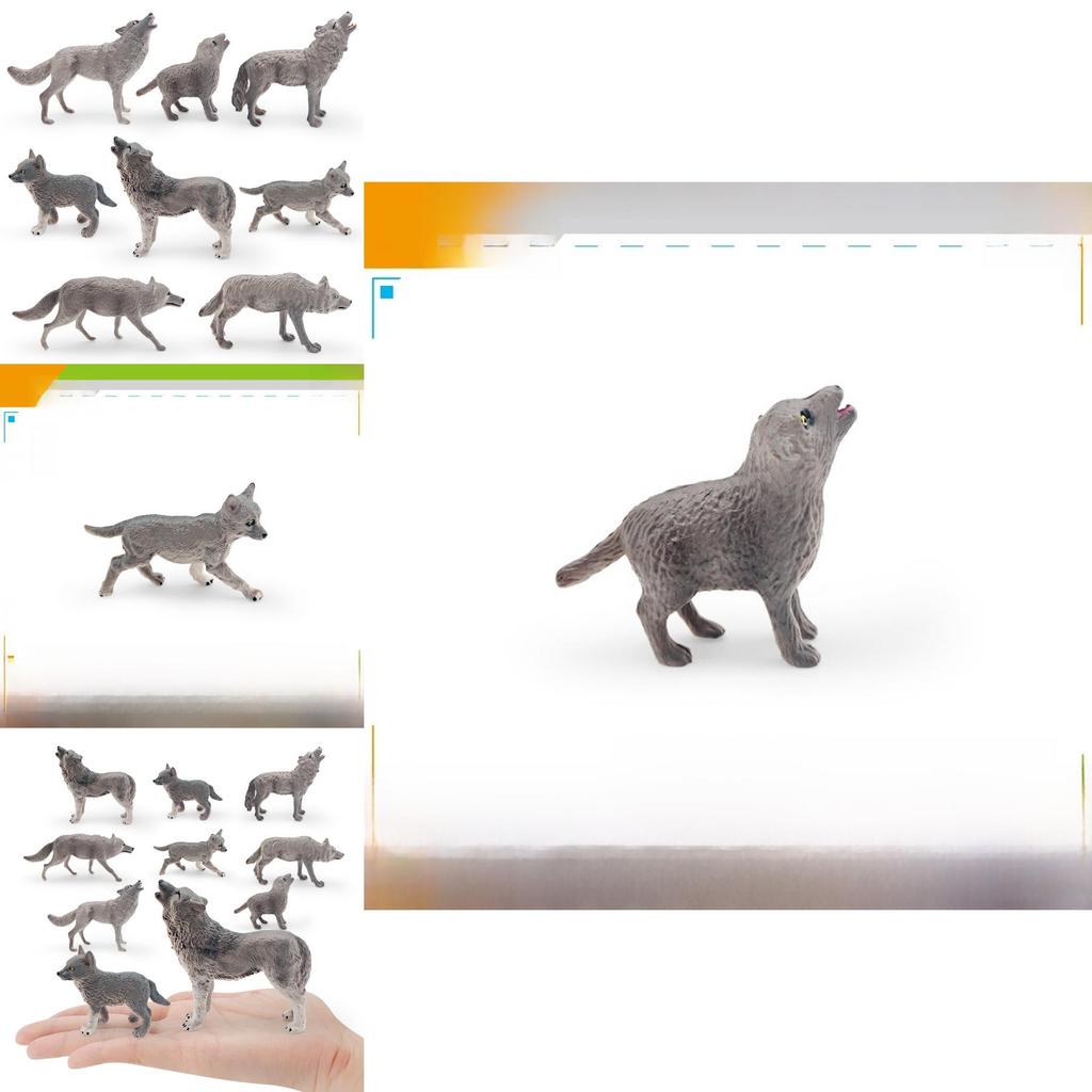 Wild Animal Pvc Gray Wolf Model With Realistic Design For Childrens Educational Play