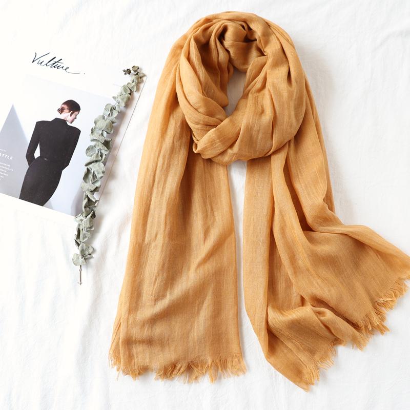 105*190cm One Piece Women Oversize Solid Plain Scarf Shawls Head Wraps Viscose Cashmere Muslim Frayed Hijabs Pashmina