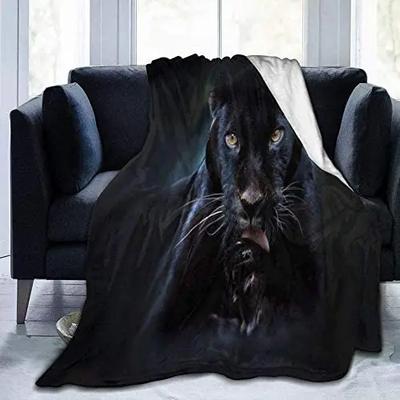 Pantera Animale Nero Coperta Plaid Velluto Ultra Morbido Leggero Trapunta da Letto Durevole Arredamento per la Casa Coperta in Pile di Flanella