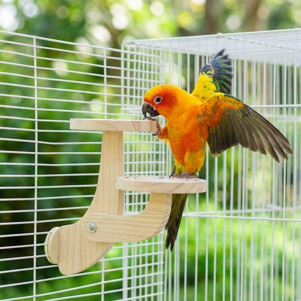 Bite Resistant Wooden Bird Perch Stand Parrots Ladder Bird Training Stand  Parrot Cage