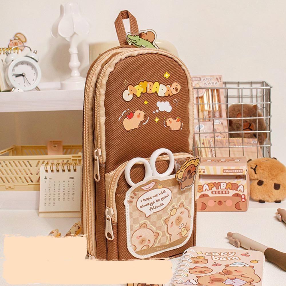 

Мультяшные пеналы Capybara сумка для хранения Горячая Распродажа Capybara пенал школьные канцелярские принадлежности кофейный