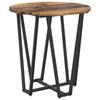 2-Piece Round Side Table Set, Wooden Coffee Tables with Metal Frames, Living Room Decoration Table Set