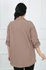 Women's Style Plus Size Shirt Stone Color Wrinkled Big Size Shirt