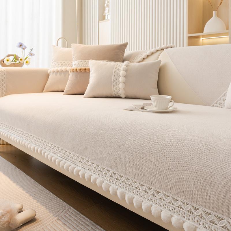 

Подушка для дивана из шенилла в кремовом стиле Four Seasons Universal Simple Non-Slip Чехол для дивана 70*70cm