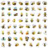 60 Cartoon Bee Stickers: Cute, Waterproof Insect Designs for DIY Decoration on Suitcases and Helmets.
