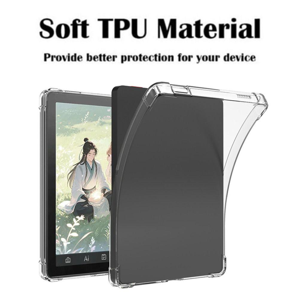 TPU Tablet Case with Pen Slot Shockproof Protective Cover Anti-Scratch Transparent Protective Shell for Bigme B6 eReader 6 inch