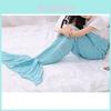 Elegant Pure Color Knitting Soft Mermaid Tail Blanket Cozy Air Conditioning Comfort
