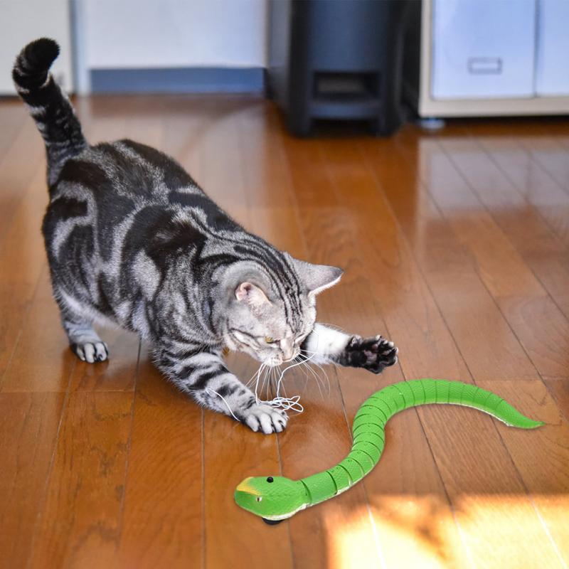 Snake Cat Toy Simulation Snake Cat Teaser Play Toy USB Simulation Snake Cat Interactive Toys For Pet Cats Dogs Medium Small