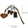 Korean Sweet Heart Leather Keychain Adorable Chocolate Pendant Portable Bag Decor for Work Office Use