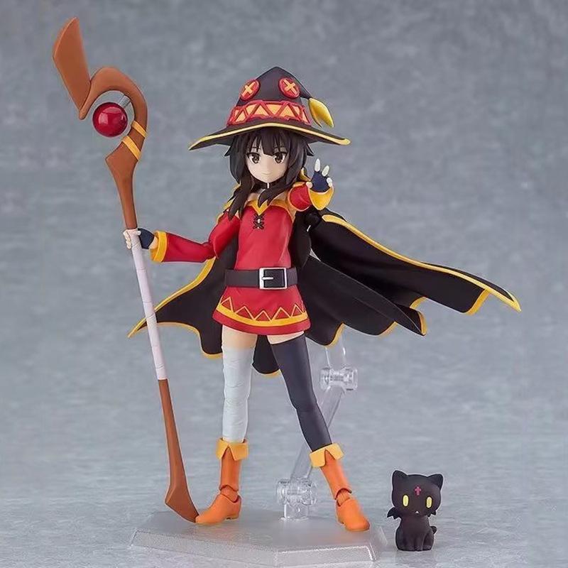Anime Figure Figma 407 Figure KonoSuba God's Blessing on This Wonderful World Megumin Figures Cute Statue Collectible Model Toys
