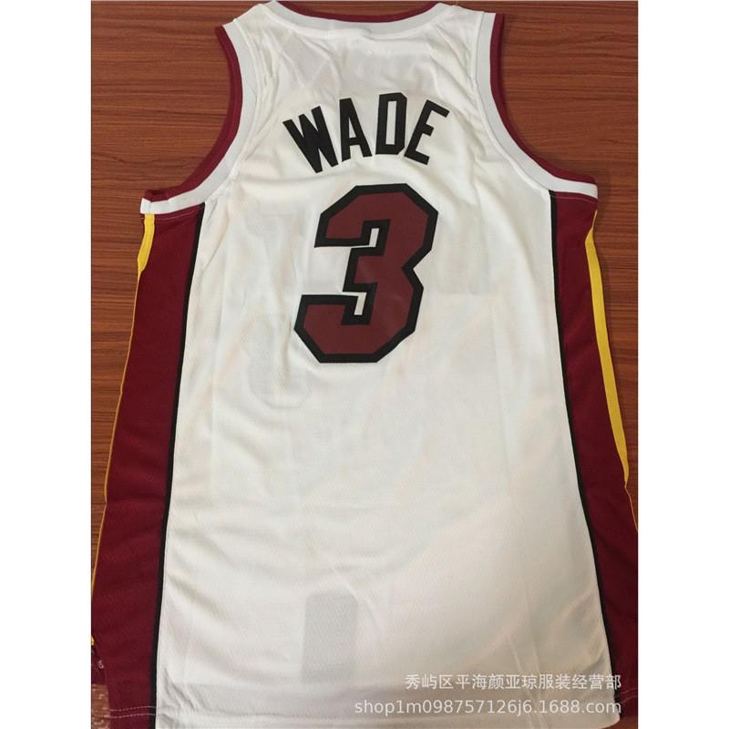 Miami Heat 3 Dwyane Wade Bordado Camisa de Basquete Masculino Feminino Respirável Roupa Esportiva Temporada