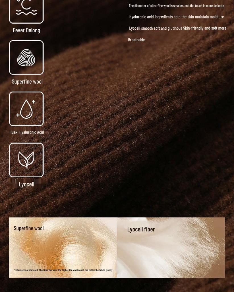 Women's Black Fleece-Lined Half-High Neck Base Layer Knit Top - Thickened Long Sleeve for Autumn/Winter 2026