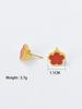1 Piece Simple Stainless Steel Oil Drop Five Flower Ring Earrings Birthday Gift for Mom and Friends Various Occasions