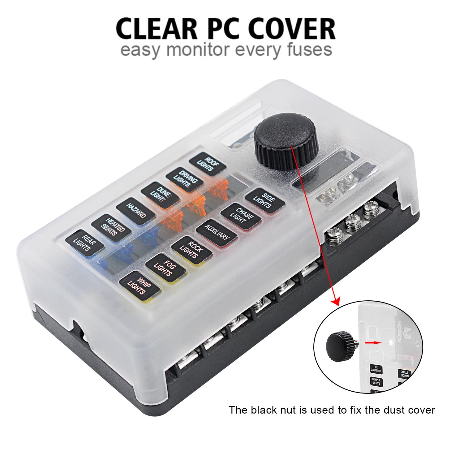 Автомобильный морской лодочный предохранительный блок водонепроницаемый 12-контактный — фото 3