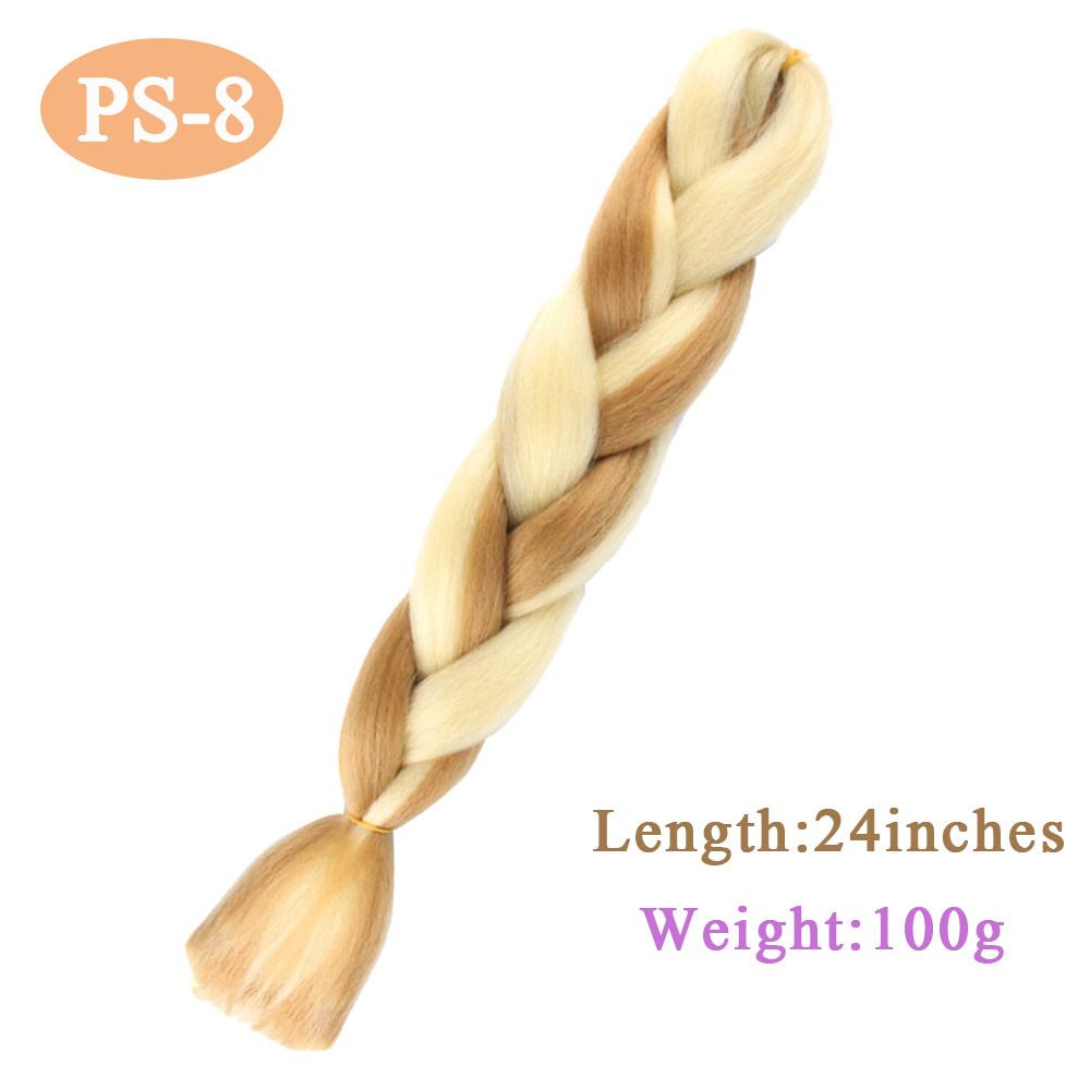 24Inch Glowing Twist Braids Braiding Hair Extensions Jumbo Braids Ombre Synthetic Hair KTB