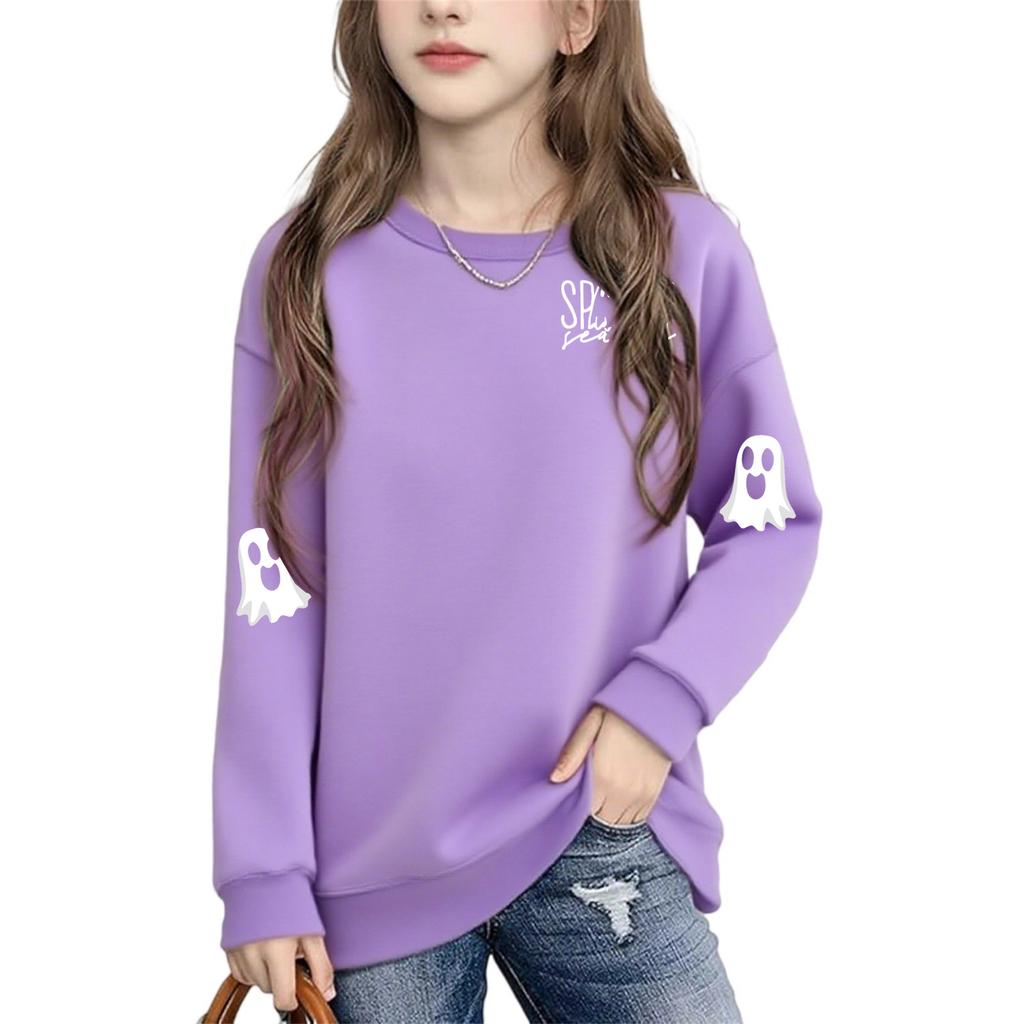 Boys Girls Child Fashion Daily Versatile Casual Crewneck Sweatshirts Daily Long Sleeve Patchwork Top Sweatshirts