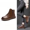 Plus-size Boots Women's Soft-soled Ankle Boots Flat Single Boots Rubber-soled Retro Low-top Shoes