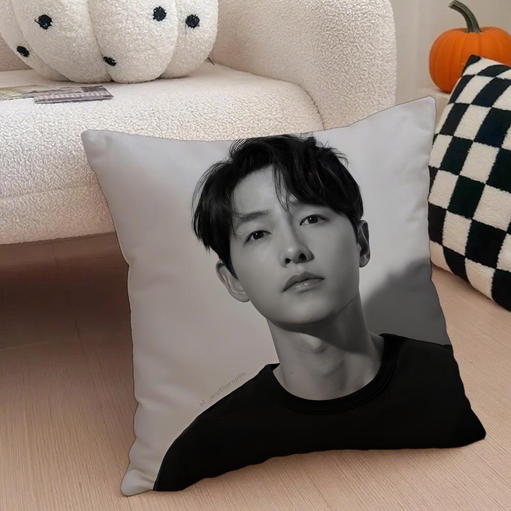 Handsome Talented Korean Actor SSong Joongki Cushion Cover Throw Pillow Cover Hidden Button Durable Polyester Chair Cushion