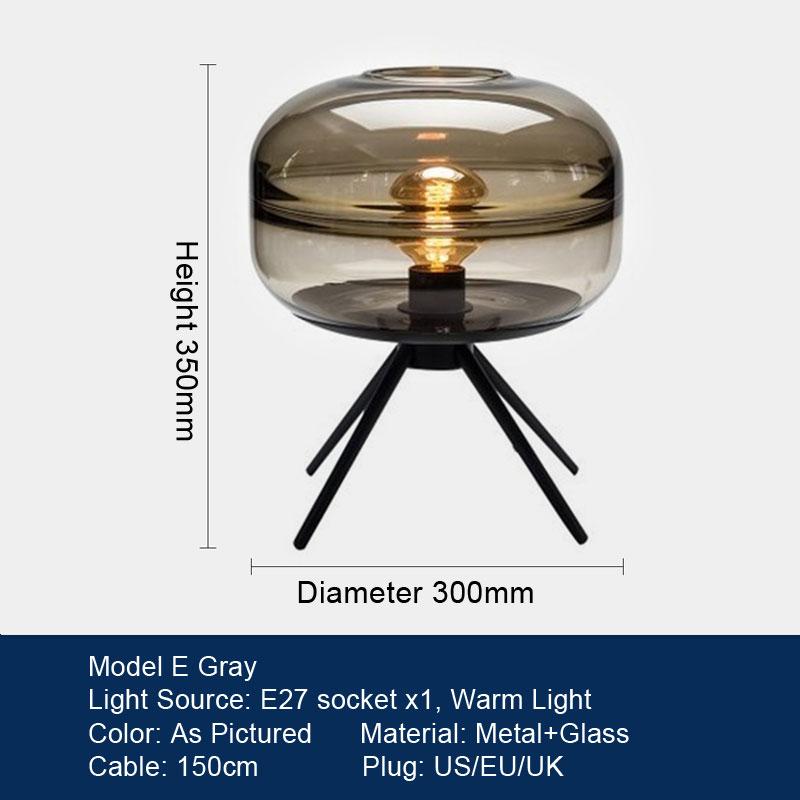 LED Table Lamp Bedroom Bedside Lamp Minimalist Art Decoration Designer Glass Desk Light