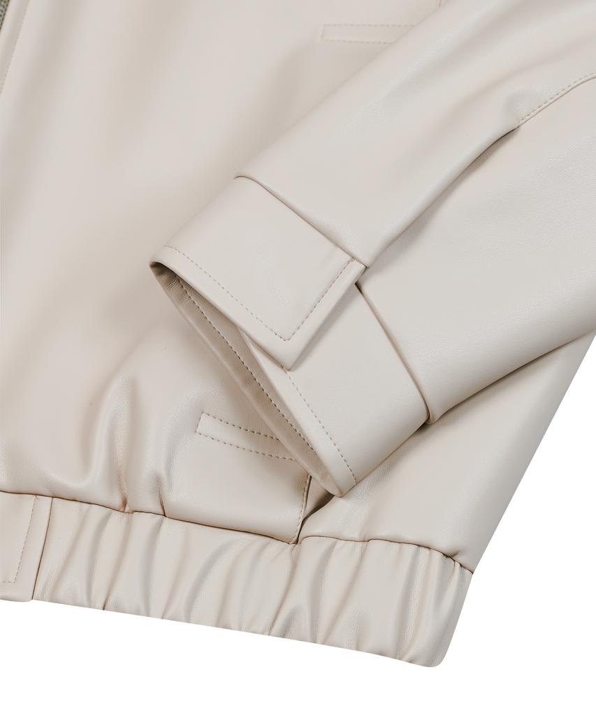 Ironyporno Whiteline 86-Iro347 Pocket Layered Leather Jacket Ivory