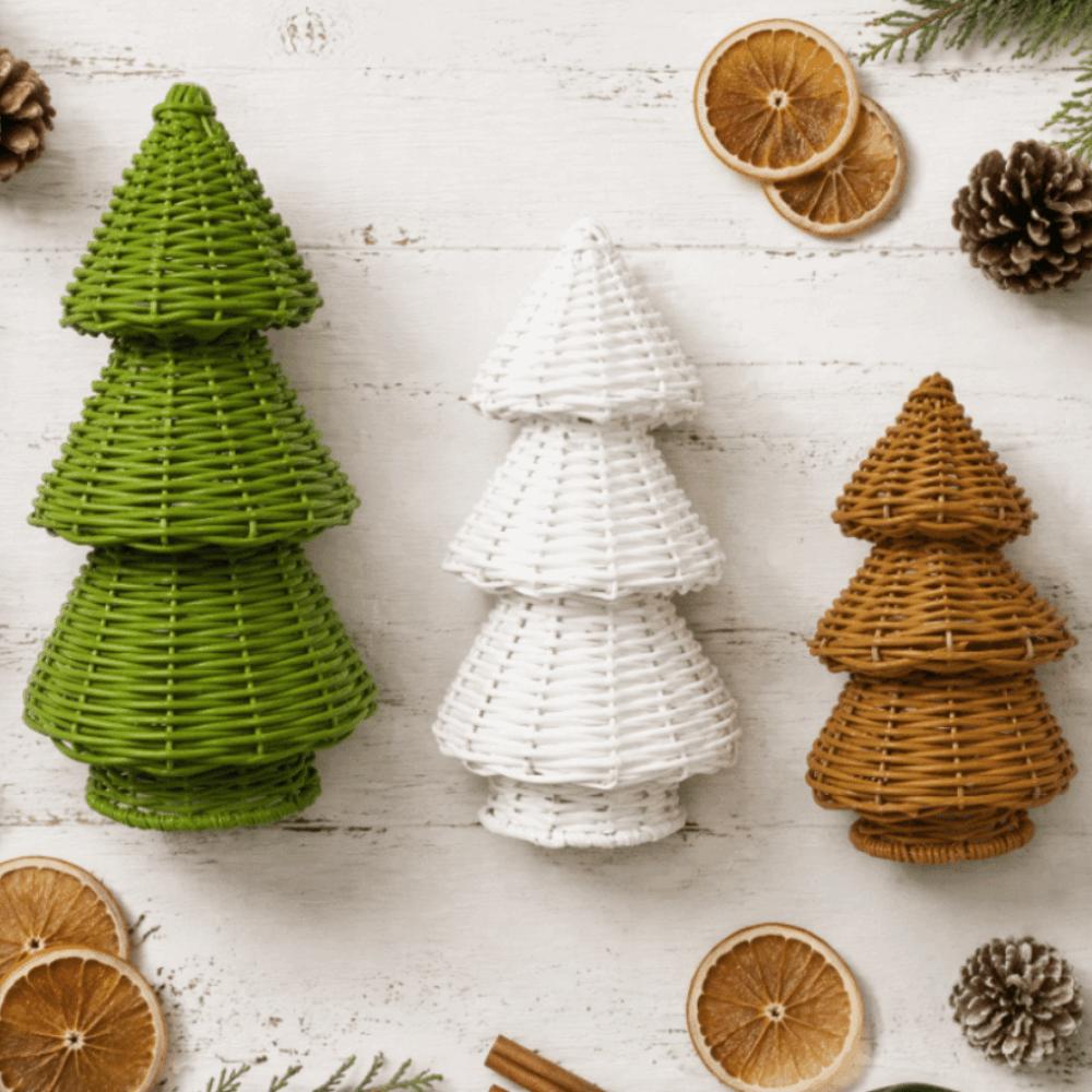 3 Sizes Desktop Xmas Ornament Mini Artificial Tabletop Trees Christmas