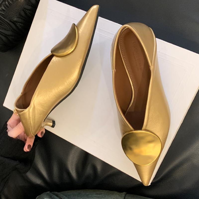 Luxury Women Heeled Shoes Pointed Toe Low Heels Designer Shoes Sexy Dress Woman Pumps 2025 Summer Elegant Zapatos Mujer