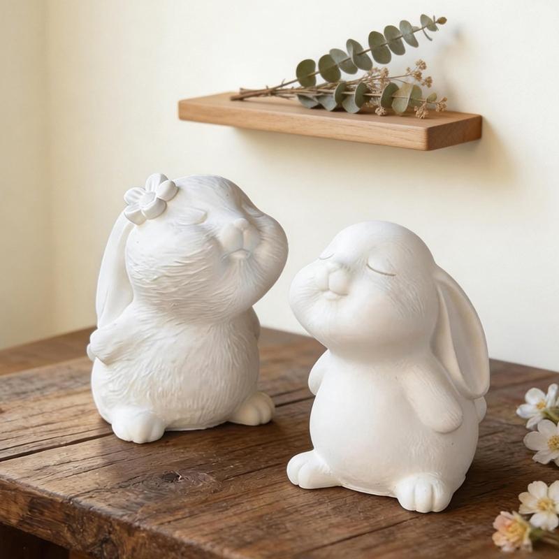 Pack of 2 Ergonomic Candle Mold Crafting Accessories Moulds Rabbits Shape for Resin Creations and Unique Gift Making