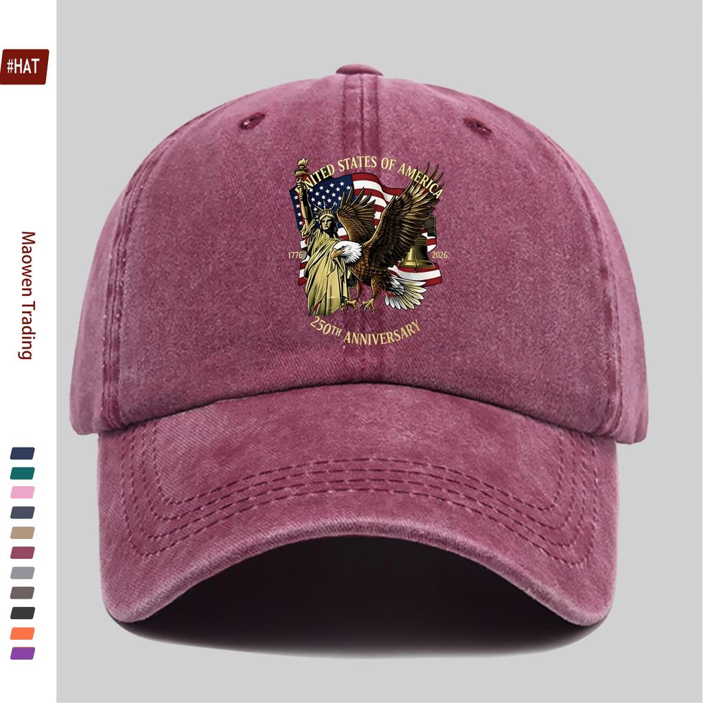 pc US Founding Th Anniversary Commemorative Pattern Printed Baseball Cap US Flag  And Statue of Liberty Pattern Casual D