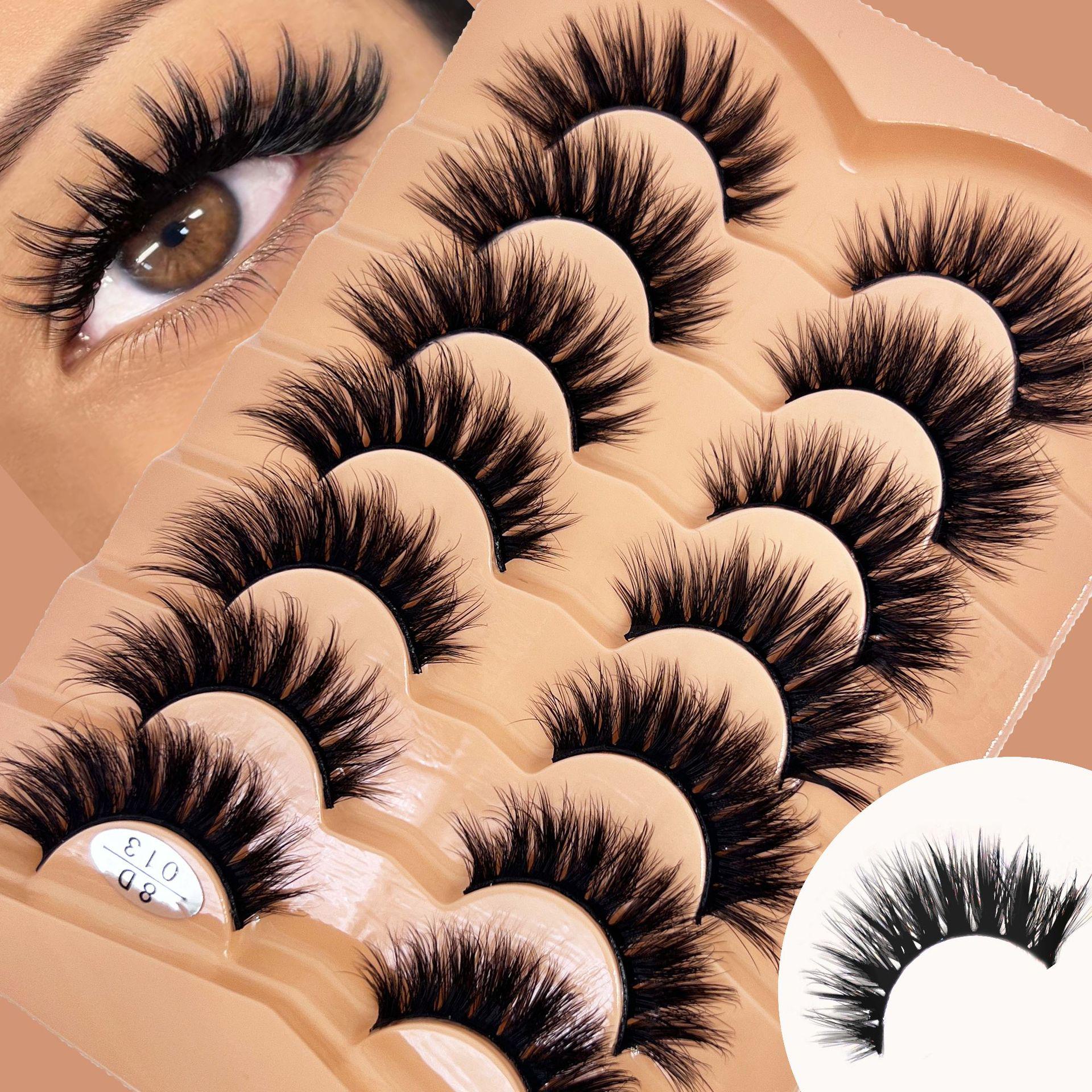 

Pinduoduo 3D Faux Mink Extra Long Curled Black Double Eyelid False Eyelashes
