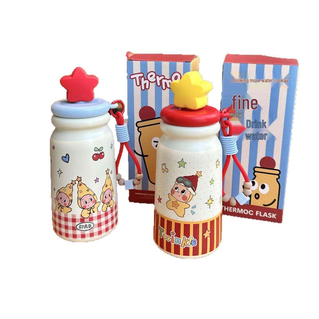 Cute Cartoon Star Thermos: High-Value Portable Coffee Cup Gift for Girls - Perfect Holiday Water Cup