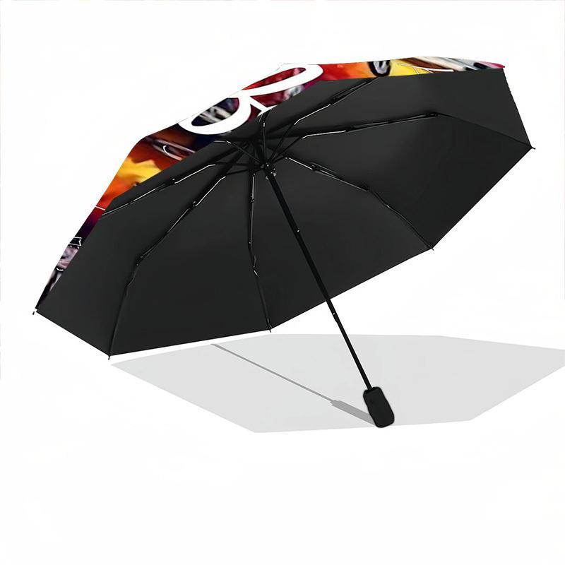1PC Music Life Custom Name Automatic Open/Close, 8-Rib Durable Frame Compact Travel Umbrella for Men & Women D1222085