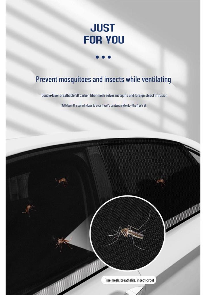 Car Sunshade & Anti-Mosquito Screen: Heat Insulation Window & Windshield Screen with Side Curtains for Interior Use