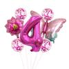 Butterfly 32 Inch Digital Flower Aluminum Film Balloon Set Baby Birthday Balloon Party Decoration Scene
