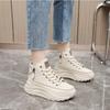Vier Jahreszeiten High Top Schuhe für Damen, Schuhe mit runder Zehenpartie, Einzelschuhe mit dicker Sohle, Lässige Board-Schuhe mit Höhenvergrößerung, Warme und plüschige Schuhe