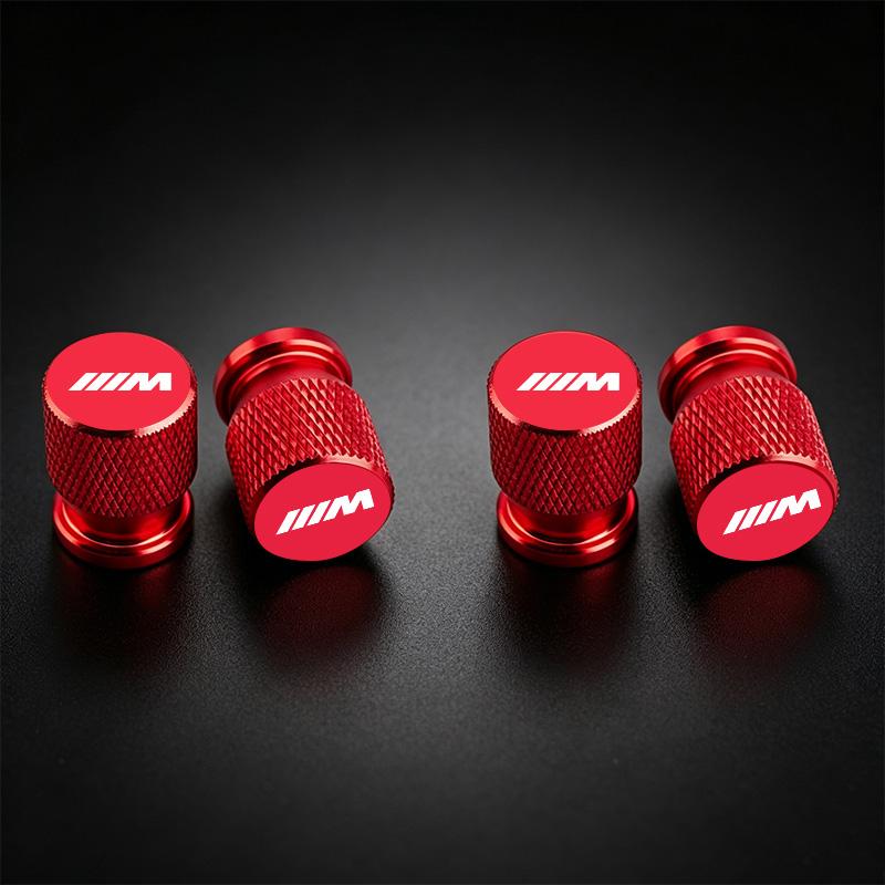 4Pcs Aluminum Car Wheel Tire Valve Caps Tyre Rim Stem Covers Airdust Waterproof For BMW M Performance Logo 1 3 5 Series X1 X3 X5 CD0